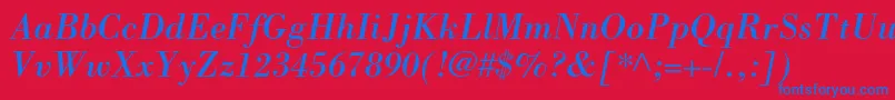 BorjomicItalic Font – Blue Fonts on Red Background