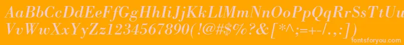 BorjomicItalic-Schriftart – Rosa Schriften auf orangefarbenem Hintergrund