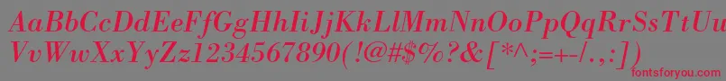 BorjomicItalic Font – Red Fonts on Gray Background