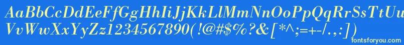 BorjomicItalic Font – Yellow Fonts on Blue Background