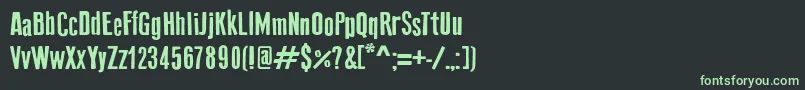 フォントOldPressOriginal – 黒い背景に緑の文字