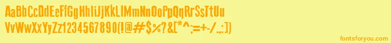 OldPressOriginal Font – Orange Fonts on Yellow Background
