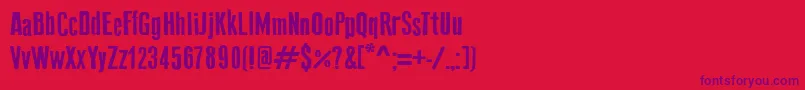 OldPressOriginal Font – Purple Fonts on Red Background
