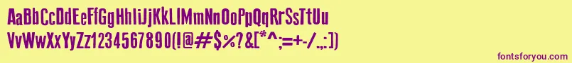 OldPressOriginal Font – Purple Fonts on Yellow Background