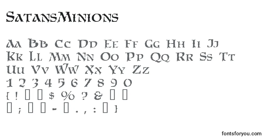 Шрифт SatansMinions – алфавит, цифры, специальные символы