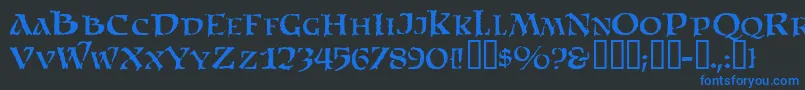 フォントSatansMinions – 黒い背景に青い文字