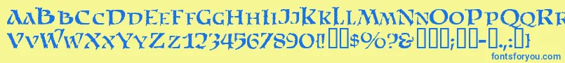 SatansMinions Font – Blue Fonts on Yellow Background