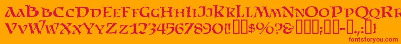 SatansMinions Font – Red Fonts on Orange Background