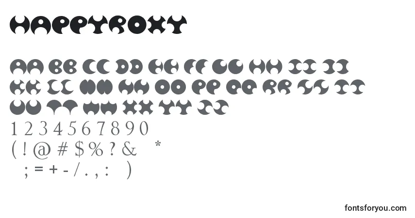 Schriftart HappyRoxy – Alphabet, Zahlen, spezielle Symbole