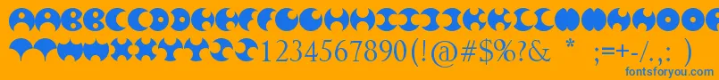 HappyRoxy Font – Blue Fonts on Orange Background