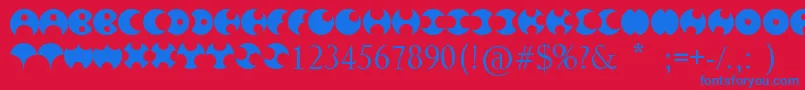 HappyRoxy Font – Blue Fonts on Red Background