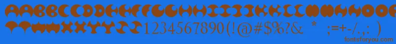 HappyRoxy Font – Brown Fonts on Blue Background