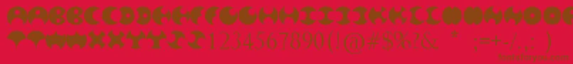 フォントHappyRoxy – 赤い背景に茶色の文字