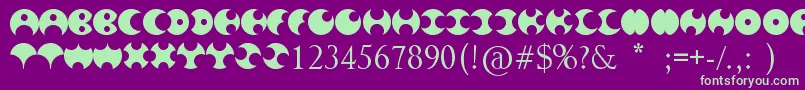 HappyRoxy Font – Green Fonts on Purple Background