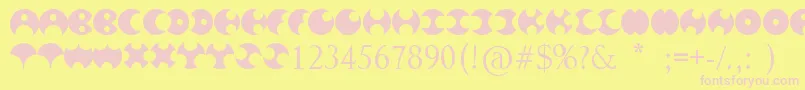 HappyRoxy Font – Pink Fonts on Yellow Background