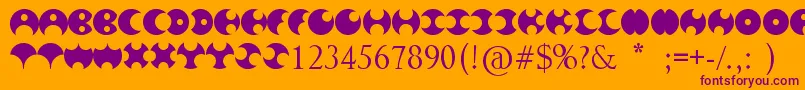 HappyRoxy Font – Purple Fonts on Orange Background