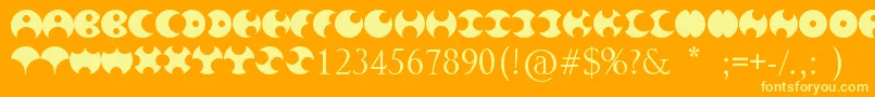 HappyRoxy Font – Yellow Fonts on Orange Background