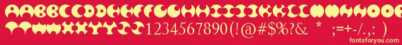 HappyRoxy Font – Yellow Fonts on Red Background