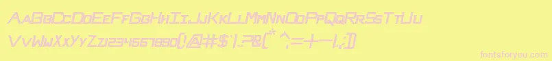 NhlSabres-fontti – vaaleanpunaiset fontit keltaisella taustalla