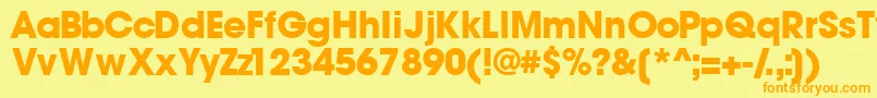 Trendexblackssk Font – Orange Fonts on Yellow Background