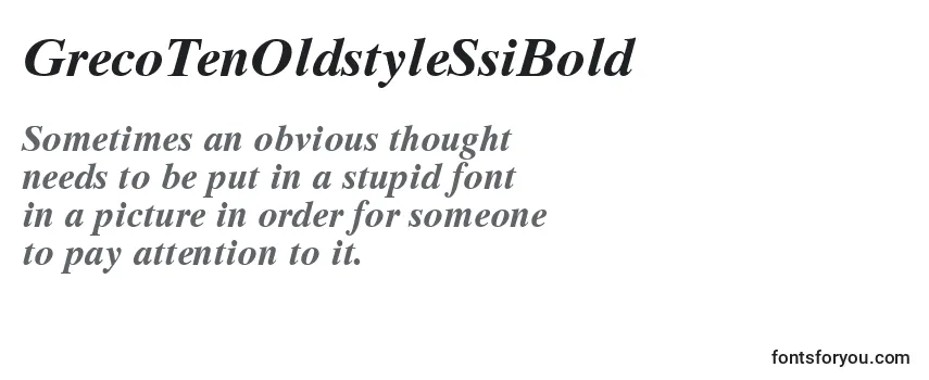 Review of the GrecoTenOldstyleSsiBold Font