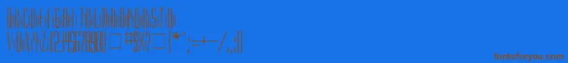 Madrid-Schriftart – Braune Schriften auf blauem Hintergrund