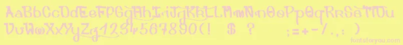 Djahbeat Font – Pink Fonts on Yellow Background