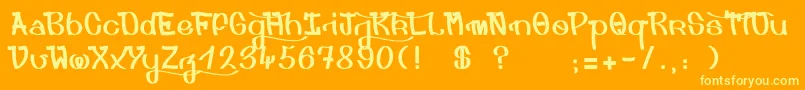 Djahbeat-fontti – keltaiset fontit oranssilla taustalla