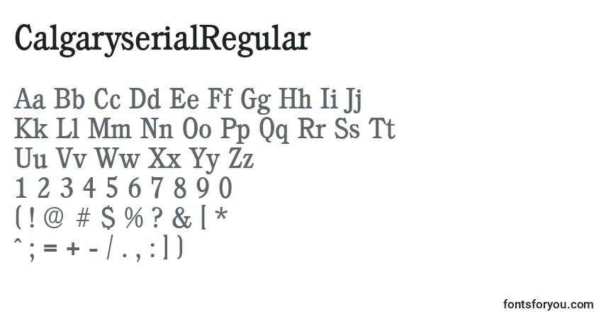 Шрифт CalgaryserialRegular – алфавит, цифры, специальные символы