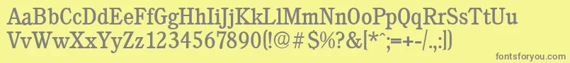 CalgaryserialRegular Font – Gray Fonts on Yellow Background