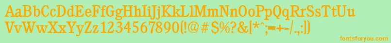 CalgaryserialRegular Font – Orange Fonts on Green Background