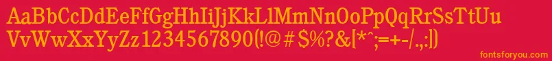 CalgaryserialRegular Font – Orange Fonts on Red Background