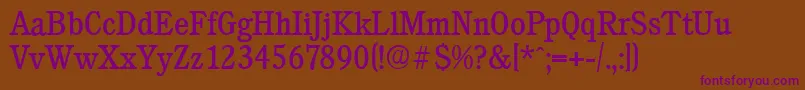 CalgaryserialRegular-Schriftart – Violette Schriften auf braunem Hintergrund