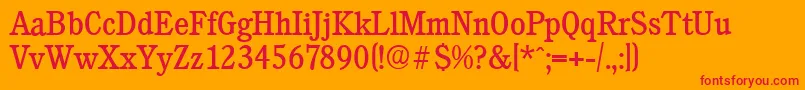 CalgaryserialRegular Font – Red Fonts on Orange Background