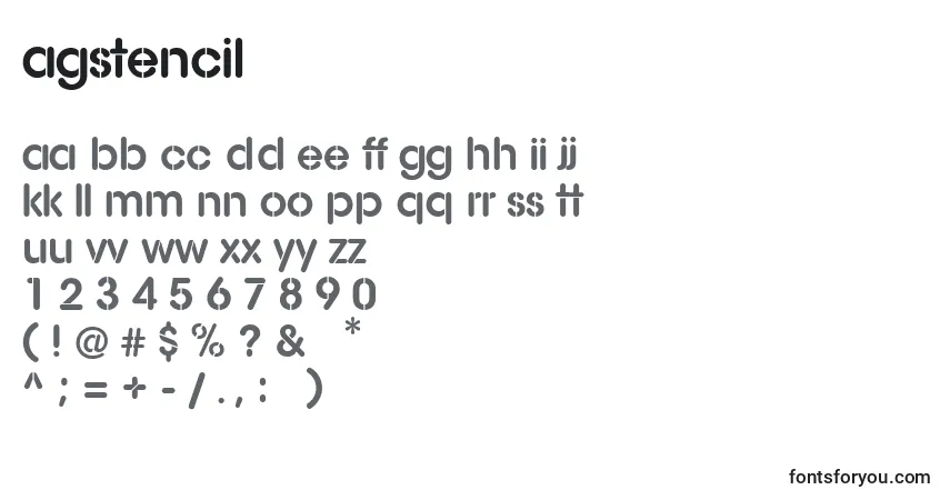 Schriftart AgStencil – Alphabet, Zahlen, spezielle Symbole