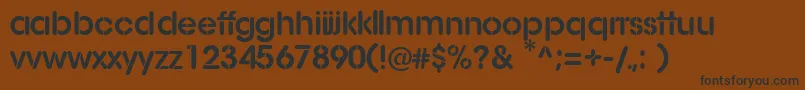 AgStencil-Schriftart – Schwarze Schriften auf braunem Hintergrund