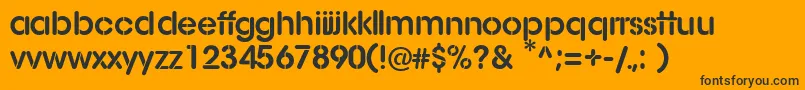 AgStencil-fontti – mustat fontit oranssilla taustalla