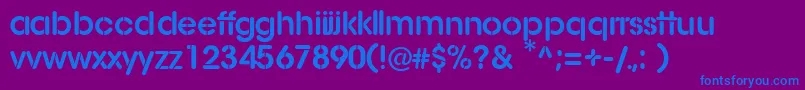 AgStencil-Schriftart – Blaue Schriften auf violettem Hintergrund