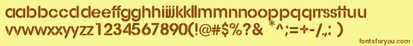 Шрифт AgStencil – коричневые шрифты на жёлтом фоне