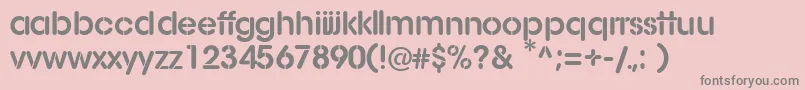 Saiba mais sobre a fonte AgStencil Fonte AgStencil – fontes cinzas em um fundo rosa