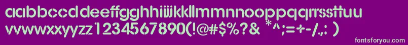AgStencil-fontti – vihreät fontit violetilla taustalla