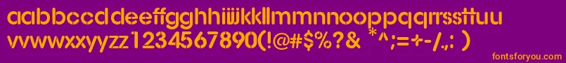 AgStencil-Schriftart – Orangefarbene Schriften auf violettem Hintergrund