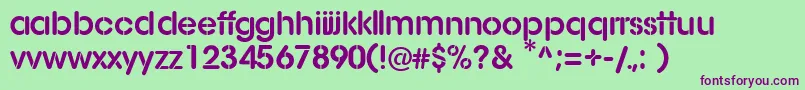 More about AgStencil Font AgStencil Font – Purple Fonts on Green Background