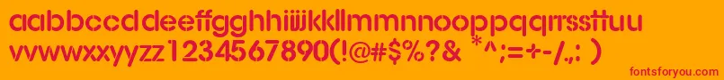 AgStencil Font – Red Fonts on Orange Background