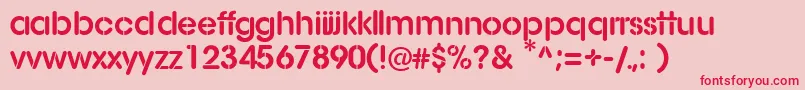 AgStencil Font – Red Fonts on Pink Background