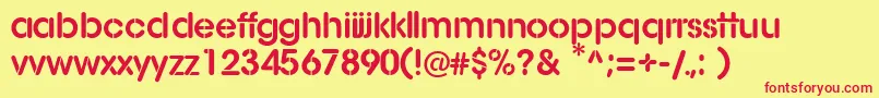 AgStencil Font – Red Fonts on Yellow Background
