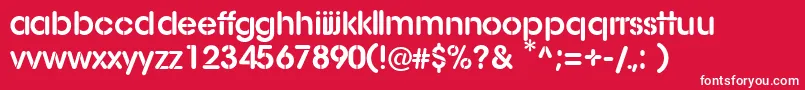 AgStencil Font – White Fonts on Red Background