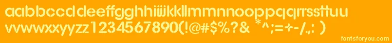 AgStencil Font – Yellow Fonts on Orange Background