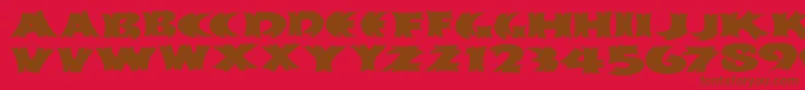 フォントKlitschkotiqua – 赤い背景に茶色の文字