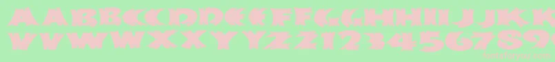 Klitschkotiqua-Schriftart – Rosa Schriften auf grünem Hintergrund